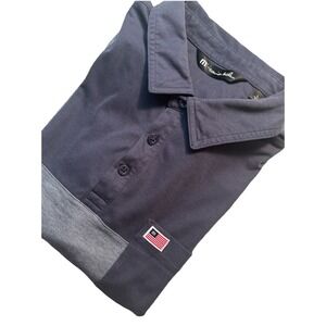 TRAVIS MATHEW GOLF POLO SHIRT L BLUE COTTON POLY STRETCH -PERFORMANCE